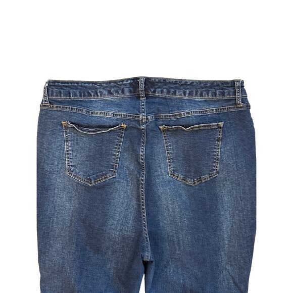 Torrid Jeans Womens Sz 22S Blue High Rise Ultra Skinny Stretch Distressed Ripped - Picture 3 of 10